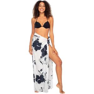 imageBack From Bali Womens Sarong Swimsuit Cover Up Floral Hibiscus Sequins Beach Wear Bikini Wrap Skirt with Coconut ClipBlack
