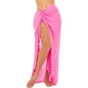 imageBack From Bali Womens Sarong Wrap Swimsuit Cover Up Solid Beach Pareo Bathing Suit Skirt Coconut Tie ClipLight Pink