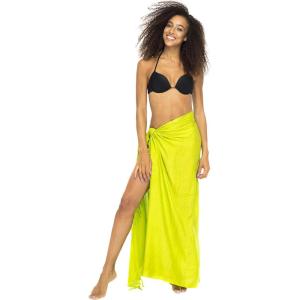 imageBack From Bali Womens Sarong Wrap Swimsuit Cover Up Solid Beach Pareo Bathing Suit Skirt Coconut Tie ClipLime