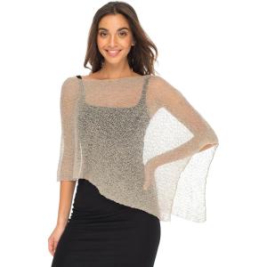 imageBack From Bali Womens Sheer Poncho Shrug Bolero Lightweight Summer Shrug Pullover SweaterBeige