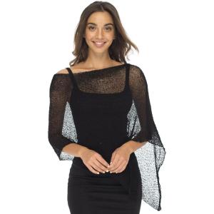 imageBack From Bali Womens Sheer Poncho Shrug Bolero Lightweight Summer Shrug Pullover SweaterBlack
