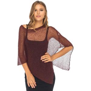 imageBack From Bali Womens Sheer Poncho Shrug Bolero Lightweight Summer Shrug Pullover SweaterBrick