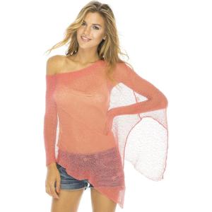 imageBack From Bali Womens Sheer Poncho Shrug Bolero Lightweight Summer Shrug Pullover SweaterCoral