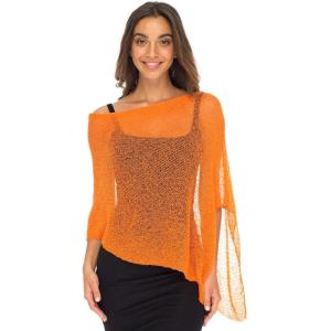 imageBack From Bali Womens Sheer Poncho Shrug Bolero Lightweight Summer Shrug Pullover SweaterHappy Orange