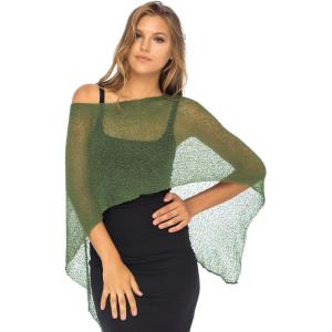 imageBack From Bali Womens Sheer Poncho Shrug Bolero Lightweight Summer Shrug Pullover SweaterHunter Green
