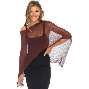 imageBack From Bali Womens Sheer Poncho Shrug Bolero Lightweight Summer Shrug Pullover SweaterMaroon