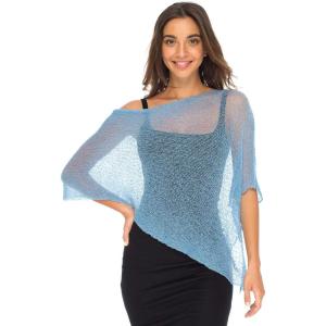 imageBack From Bali Womens Sheer Poncho Shrug Bolero Lightweight Summer Shrug Pullover SweaterWedgewood Blue