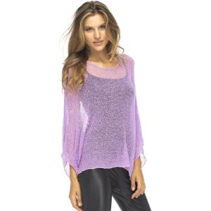 imageBack From Bali Womens Sheer Shrug Dressy Poncho Top Lightweight Mesh Knit Sweater Dolman SleevesLavender