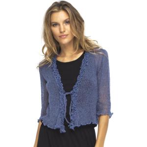 imageBack From Bali Womens Sheer Shrug Ruffle Cardigan Lightweight Sweater Bolero Arm CoverBlue Jean