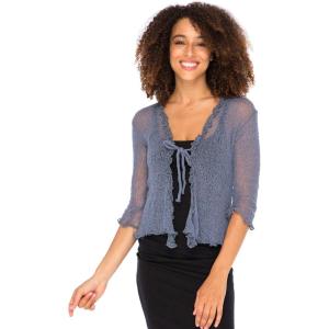 imageBack From Bali Womens Sheer Shrug Ruffle Cardigan Lightweight Sweater Bolero Arm CoverChina Blue