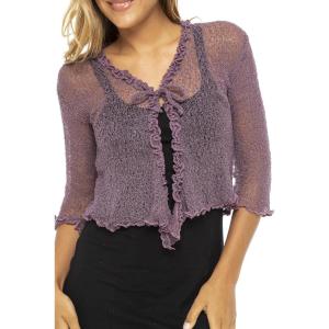 imageBack From Bali Womens Sheer Shrug Ruffle Cardigan Lightweight Sweater Bolero Arm CoverMauve