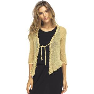 imageBack From Bali Womens Sheer Shrug Ruffle Cardigan Lightweight Sweater Bolero Arm CoverNatural Gold