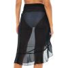 imageBack From Bali Womens Chiffon Ruffled Sarong Swimsuit Cover Up Sheer Bikini Beach Wrap Skirt with Waist TiesAllure Black