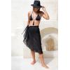 imageBack From Bali Womens Chiffon Ruffled Sarong Swimsuit Cover Up Sheer Bikini Beach Wrap Skirt with Waist TiesAllure Black
