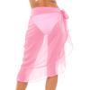 imageBack From Bali Womens Chiffon Ruffled Sarong Swimsuit Cover Up Sheer Bikini Beach Wrap Skirt with Waist TiesBlush Pink