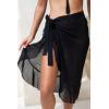 imageBack From Bali Womens Chiffon Ruffled Sarong Swimsuit Cover Up Sheer Bikini Beach Wrap Skirt with Waist TiesBlush Pink