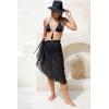 imageBack From Bali Womens Chiffon Ruffled Sarong Swimsuit Cover Up Sheer Bikini Beach Wrap Skirt with Waist TiesSummer White