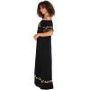 imageBack From Bali Womens Off Shoulder Long Mexican Embroidered Dress Maxi Boho Floral Summer Peasant DressBlack