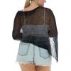 imageBack From Bali Womens Plus Size Sheer Poncho Shrug  Lightweight Knit Pullover Bolero Sweater 2X 3X 4XBlack