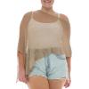 imageBack From Bali Womens Plus Size Sheer Poncho Shrug  Lightweight Knit Pullover Bolero Sweater 2X 3X 4XMocca
