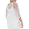 imageBack From Bali Womens Plus Size Sheer Poncho Shrug  Lightweight Knit Pullover Bolero Sweater 2X 3X 4XWhite