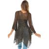 imageBack From Bali Womens Sheer Long Cardigan Lightweight Mesh Knit Kimono Duster  Sleeves Shrug with Curved HemBlack Gold