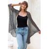 imageBack From Bali Womens Sheer Long Cardigan Lightweight Mesh Knit Kimono Duster  Sleeves Shrug with Curved HemBlack Gold