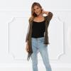 imageBack From Bali Womens Sheer Long Cardigan Lightweight Mesh Knit Kimono Duster  Sleeves Shrug with Curved HemBlack Gold