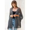 imageBack From Bali Womens Sheer Long Cardigan Lightweight Mesh Knit Kimono Duster  Sleeves Shrug with Curved HemBlack Silver