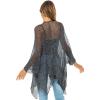 imageBack From Bali Womens Sheer Long Cardigan Lightweight Mesh Knit Kimono Duster  Sleeves Shrug with Curved HemBlack Silver