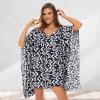 imageBack From Bali Womens Swimsuit Cover Up Short Poncho Print Pullover Beach Caftan for Bathing SuitAbstract Black