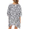 imageBack From Bali Womens Swimsuit Cover Up Short Poncho Print Pullover Beach Caftan for Bathing SuitAbstract White