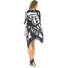 imageBack From Bali Womens Swimsuit Cover Up Short Poncho Print Pullover Beach Caftan for Bathing SuitBlack