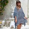 imageBack From Bali Womens Swimsuit Cover Up Short Poncho Print Pullover Beach Caftan for Bathing SuitGraphic Black