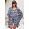 imageBack From Bali Womens Swimsuit Cover Up Short Poncho Print Pullover Beach Caftan for Bathing SuitGraphic Black