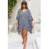 imageBack From Bali Womens Swimsuit Cover Up Short Poncho Print Pullover Beach Caftan for Bathing SuitGraphic Black