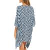imageBack From Bali Womens Swimsuit Cover Up Short Poncho Print Pullover Beach Caftan for Bathing SuitGraphic Navy
