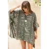 imageBack From Bali Womens Swimsuit Cover Up Short Poncho Print Pullover Beach Caftan for Bathing SuitRuins Khaki