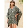 imageBack From Bali Womens Swimsuit Cover Up Short Poncho Print Pullover Beach Caftan for Bathing SuitRuins Khaki
