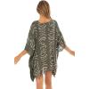 imageBack From Bali Womens Swimsuit Cover Up Short Poncho Print Pullover Beach Caftan for Bathing SuitRuins Khaki