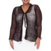 imageBack From Bali Womens Plus Size Ruffle Shrug Bolero Sheer Cardigan Arm Cover 2X 3X 4X Lightweight Brown