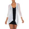 imageBack From Bali Womens Sheer Long Cardigan Lightweight Mesh Knit Kimono Duster  Sleeves Shrug with Curved HemWhite