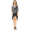 imageBack From Bali Womens Swimsuit Cover Up Short Poncho Print Pullover Beach Caftan for Bathing SuitBlack