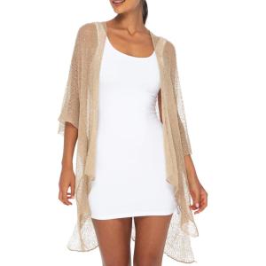 imageBack From Bali Womens Sheer Long Cardigan Lightweight Mesh Knit Kimono Duster  Sleeves Shrug with Curved HemMocha