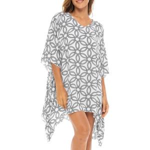imageBack From Bali Womens Swimsuit Cover Up Short Poncho Print Pullover Beach Caftan for Bathing SuitOlympic Black