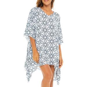 imageBack From Bali Womens Swimsuit Cover Up Short Poncho Print Pullover Beach Caftan for Bathing SuitOlympic Navy