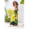 imageBack From Bali Womens Sarong Coverup Hand Painted Flower Swimsuit Wrap Skirt Beach Pareo with Coconut ClipBlack