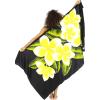 imageBack From Bali Womens Sarong Coverup Hand Painted Flower Swimsuit Wrap Skirt Beach Pareo with Coconut ClipBlack