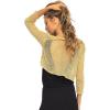 imageBack From Bali Womens Sheer Bolero Shrug Natural Gold Lightweight Knit Sweater for Dresses Cropped Jacket Evening Dresses Small