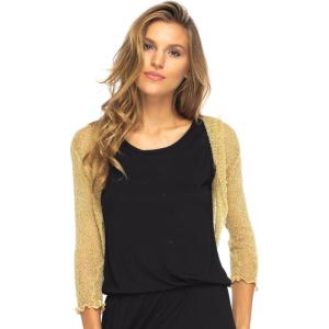 imageBack From Bali Womens Sheer Bolero Shrug Natural Gold Lightweight Knit Sweater for Dresses Cropped Jacket Evening Dresses Small